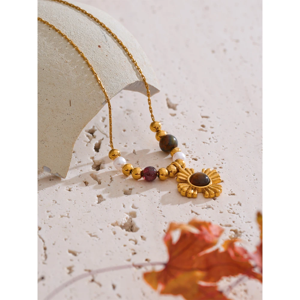 Yhpup Jewelry Necklace PVD Gold Women