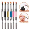 Heallor Dual Ended Nail Gel Brush Picker 2 IN 1 Design Nail Brush and Spatula Stainless Steel Gel Nail Brush for Manicure Extens 5