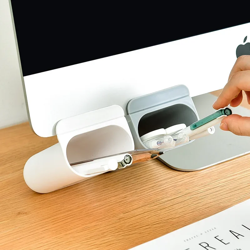 Self Adhesive PP Desk Hanging Pen Case pencil case pen holder desk organizer pen and brush holder desk storage rack
