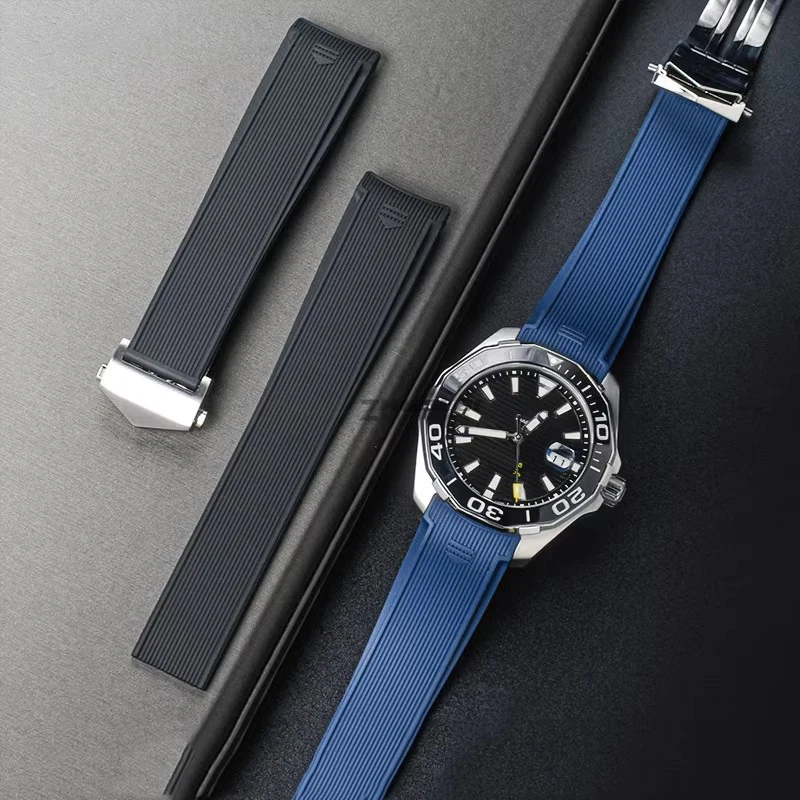 Cinturino Per Orologio In Silicone Di Gomma Di Qualità Da 22Mm Cinturino Impermeabile Per Cinturino Per Orologio Tag Heuer Aquaracer 300 Way201B