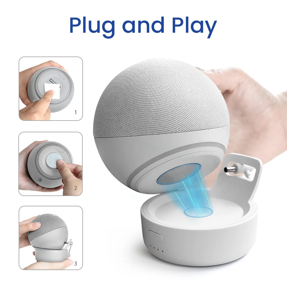 echo dot第4世代本体＋バッテリーベース Echo Dot 4用バッテリーベース,5200mAh,ポータブル充電式