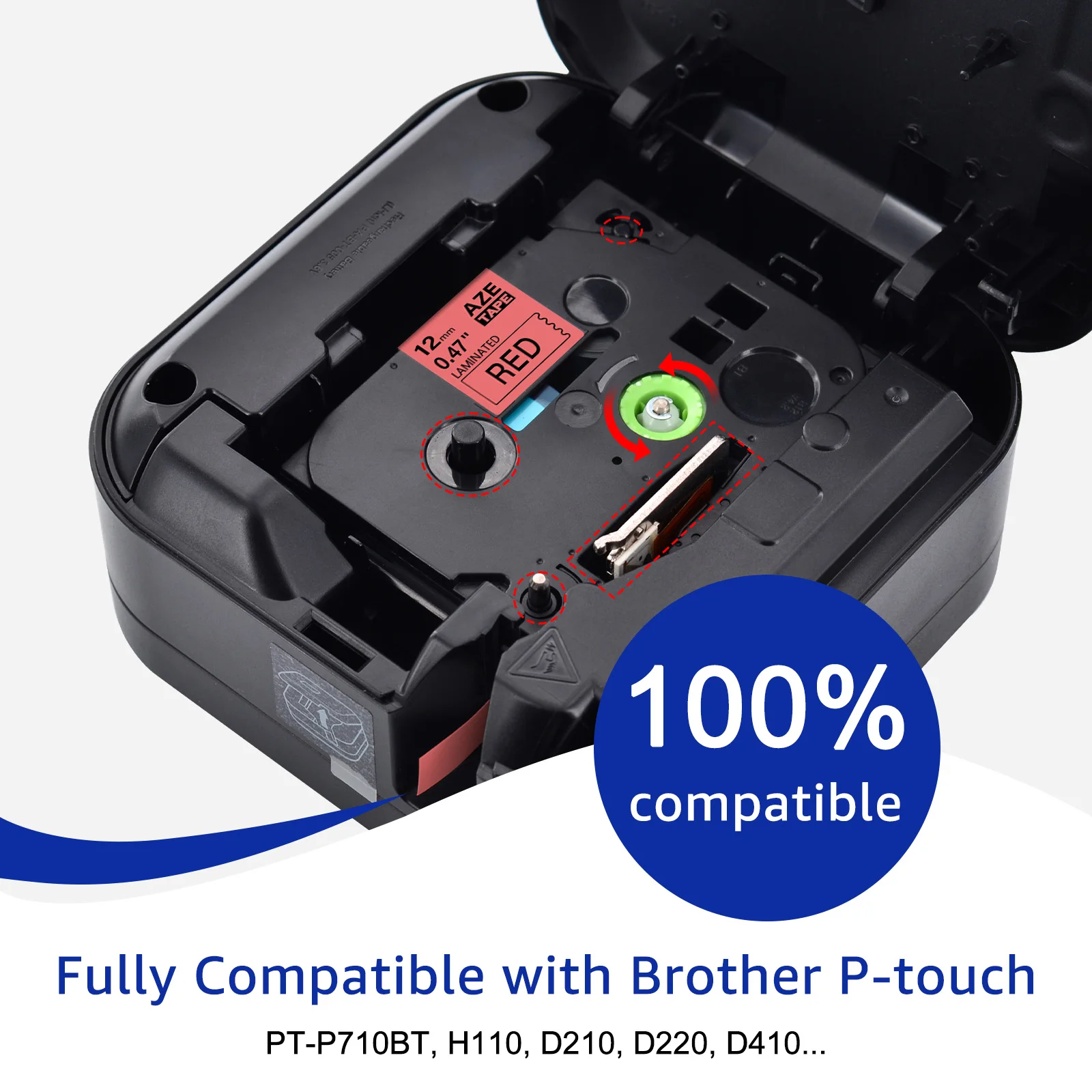Description Picture 2 of item1PK Compatible for Brother TZE Tape 231 241 251 S231 Ribbons 6/9/12/18/24mm Laminated Tape for Brother P-touch Label Printer