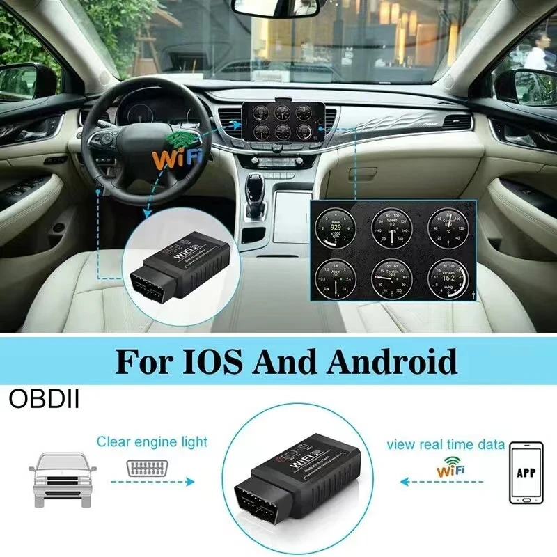 ELM327 V1.5 Scanner Car Code Reader OBD2 WIFI Diagnostic Tool for iPhone IOS /Android Automotive Fault Detector 2