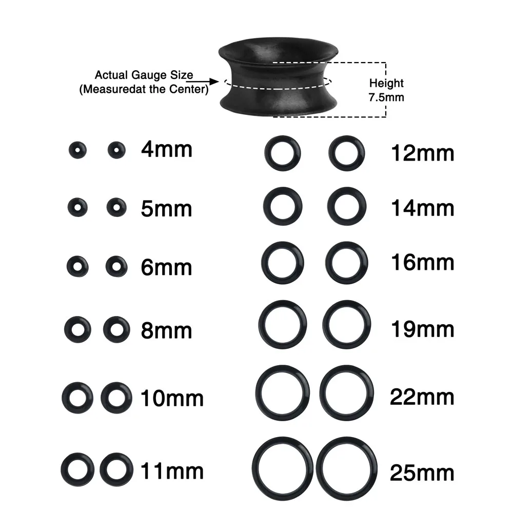 2–8 Stück Silikon-Ohrmessgeräte, flexible Ohrtunnel, Plugs, Bahren, Expander, doppelt ausgestelltes Fleisch, Ohrpiercing, Schmuck für Damen und Herren – Detail 2