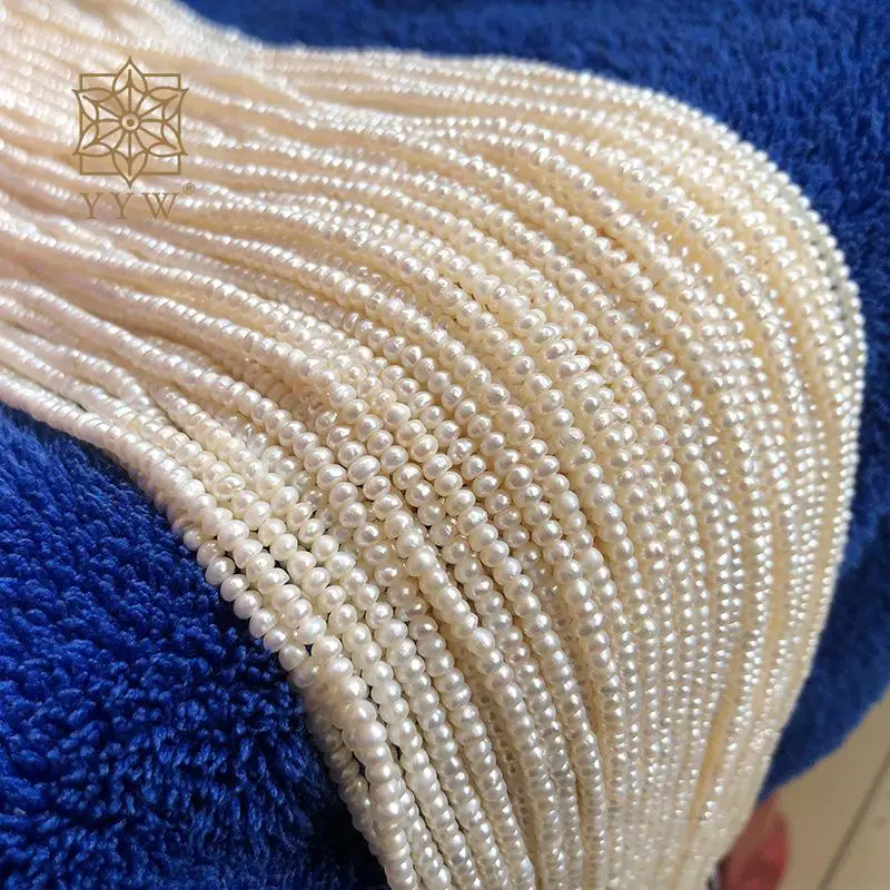White 2-3mm Natural Freshwater Pearl Flat Round Loose Beads Flat Sold Per Approx 37 Cm Strand For Women Jewelry Making 2023 New