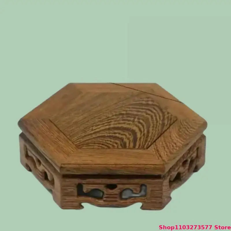 Natural Wooden Decorative Frame Home Flowerpot Vase Display Base Miniature Model Sculpture Base Attic Bonsai Plant Rack
