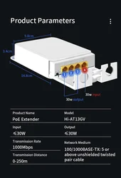 Hisource Waterproof 4-Port POE Repeater and Network Switch (Hi-AT13GV)