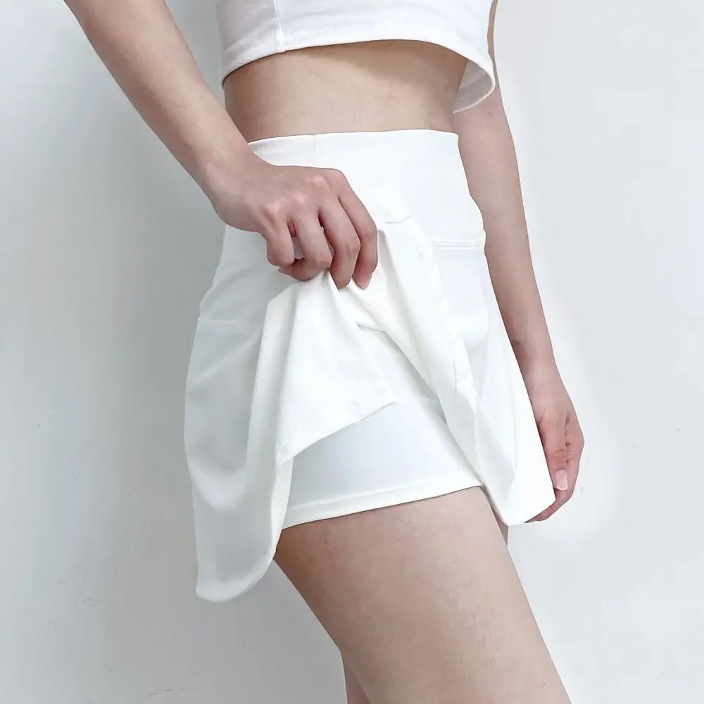 High waisted Sports Short Skirt Quick Drying Slim Built in Shorts Skirt Black Breathable Tennis Summer