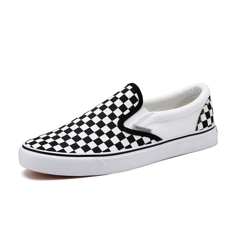

Girl Boy Women Flat Black And White Canvas School Casual Shoes