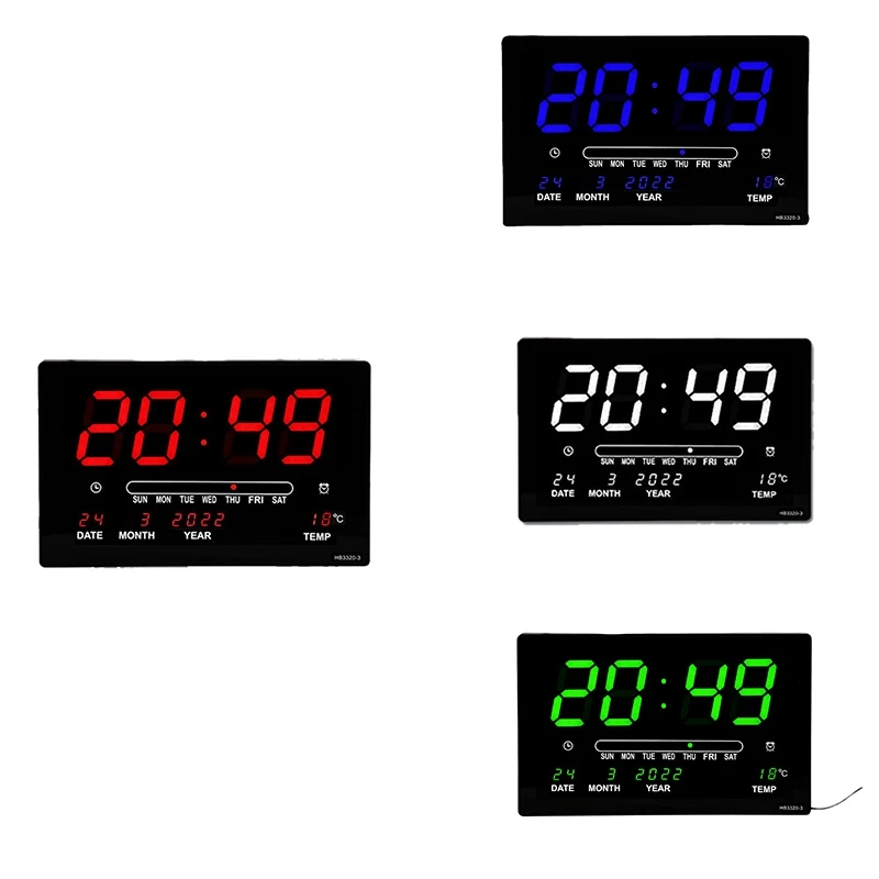 

LED Perpetual Calendar Electronic Clock Digital Wall Clock Alarm Temperature Table Clocks Living Room Decoration