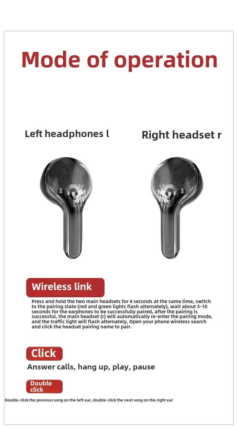 New In-Ear True Wireless TWS Bluetooth Headset Digital Display LED Power Supply