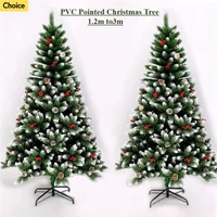 Simulation Christmas Tree PVC Spray White Pine Nut Red Fruit Christmas Tree 1.2m ~ 3m Christmas Party Atmosphere Home Decoration