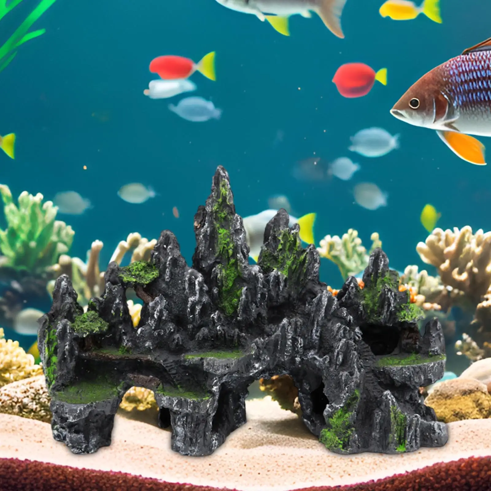 Aquarium Rockery Landscaping Multifunctional Realistic Aquarium Mountain View Stone for Micro Landscape Porch Yard Lawn Garden