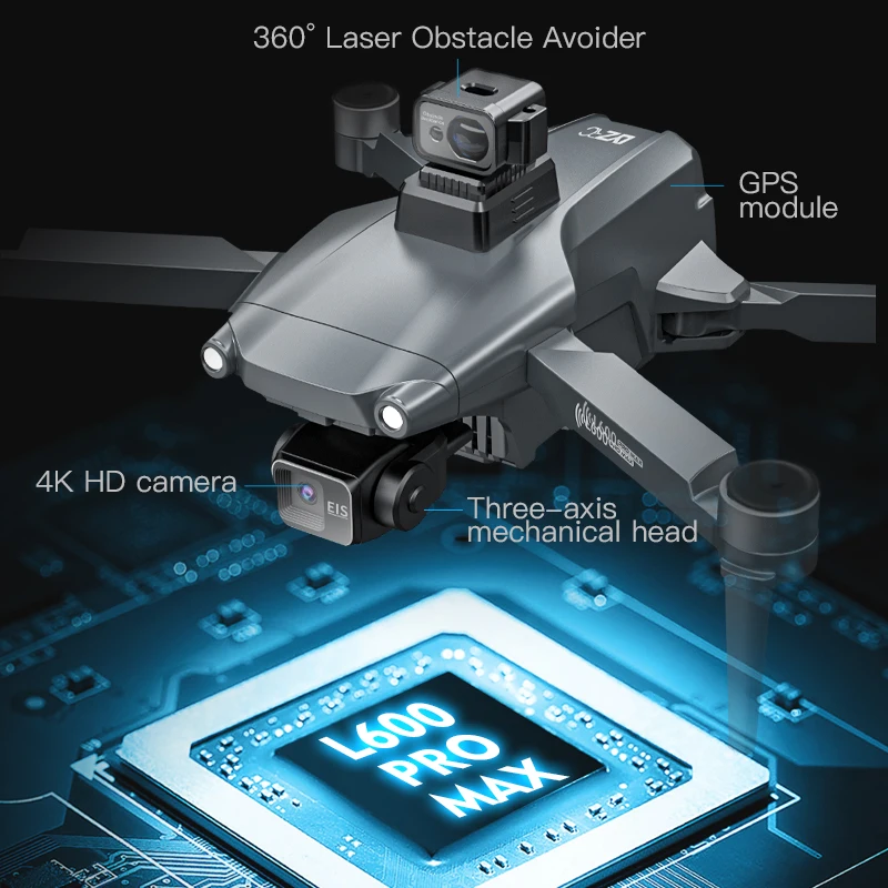 2024 L600 PRO MAX 4K GPS Drone with 3-Axis Gimbal 3
