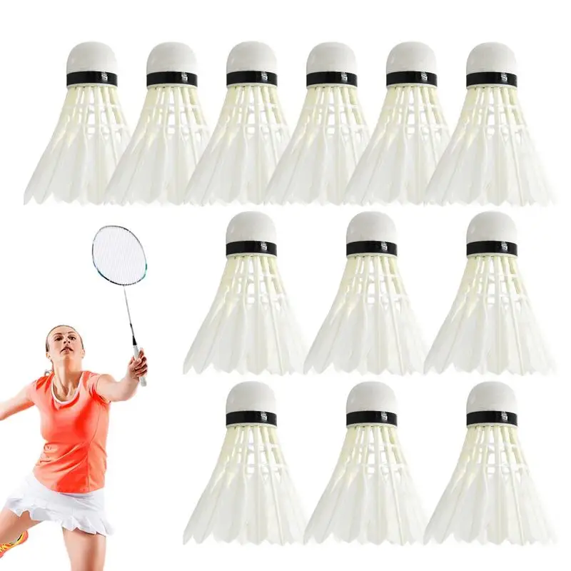 

Badminton Feather 12PCS Badminton Trainer Ball Speed Training Hitting Practice Shuttlecock For Youth Players Beach Racket Games