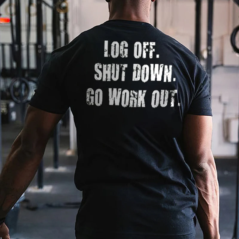 

Men's Summer Fitness Pure Cotton Street Letters Casual Sports Outdoor Regular T-Shirt