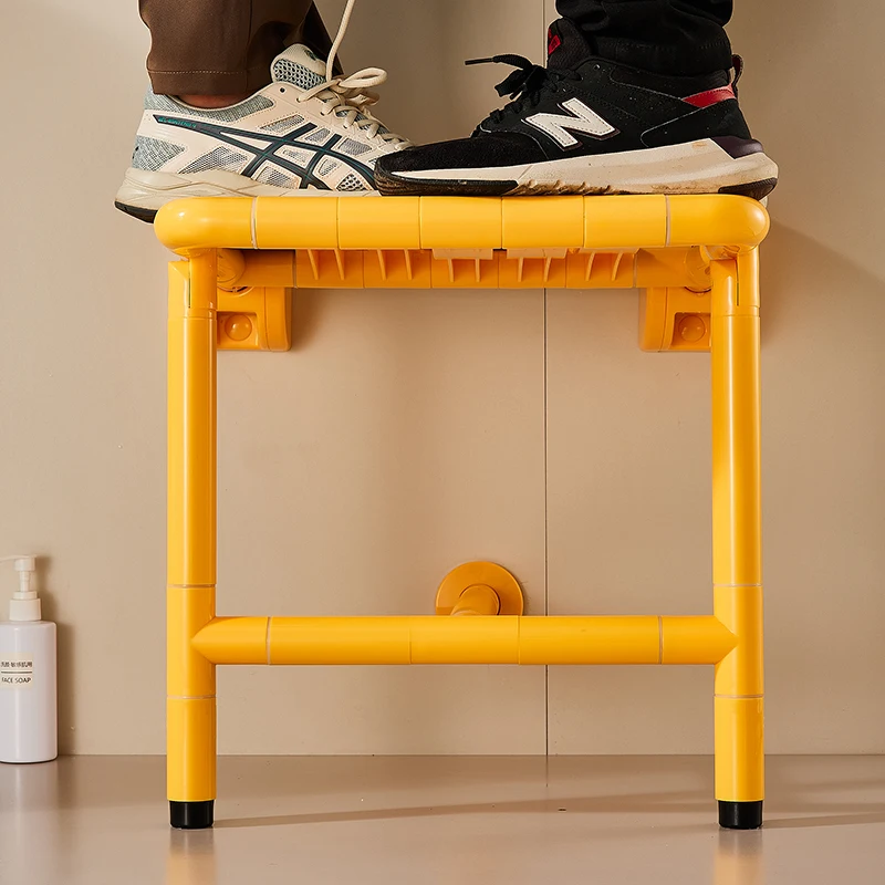 Sitting Folding Bathroom Stool Unique Quality Nordic Folding Shower Chair Wall Mounted Folding Silla Ducha Bathroom Furniture 2