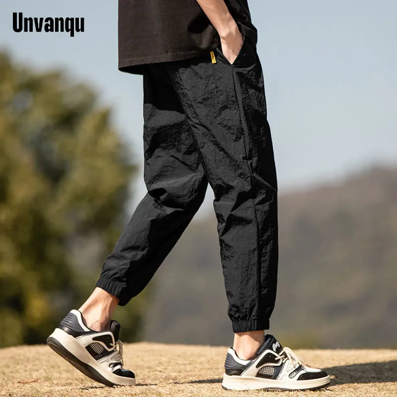 Men Harem Cargo Pants Loose Casual Pockets Work Normcore Minimalist Lightweight Drawstring Slim