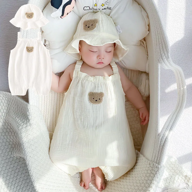 

Summer Baby Clothes Bear Sling for Newborn Babies Accessories Jumpsuit Kids Boy Girl Bodysuits Infant Romper One-Piece Clothing