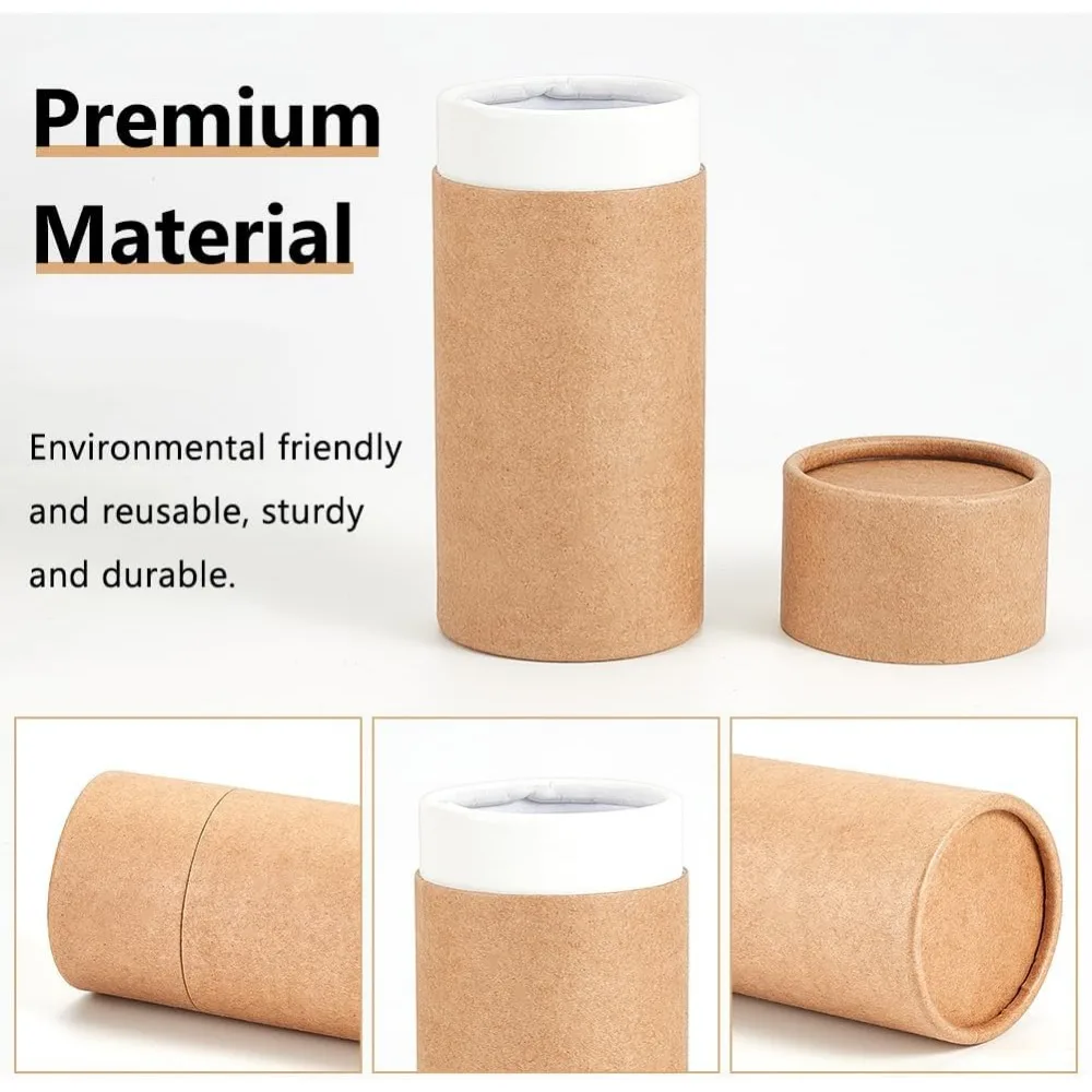 Round Kraft Paperboard Tubes – Eco-Friendly Paper Containers for Pencils, Tea, Coffee, ... - SKU KPT09021 - UGI Packaging