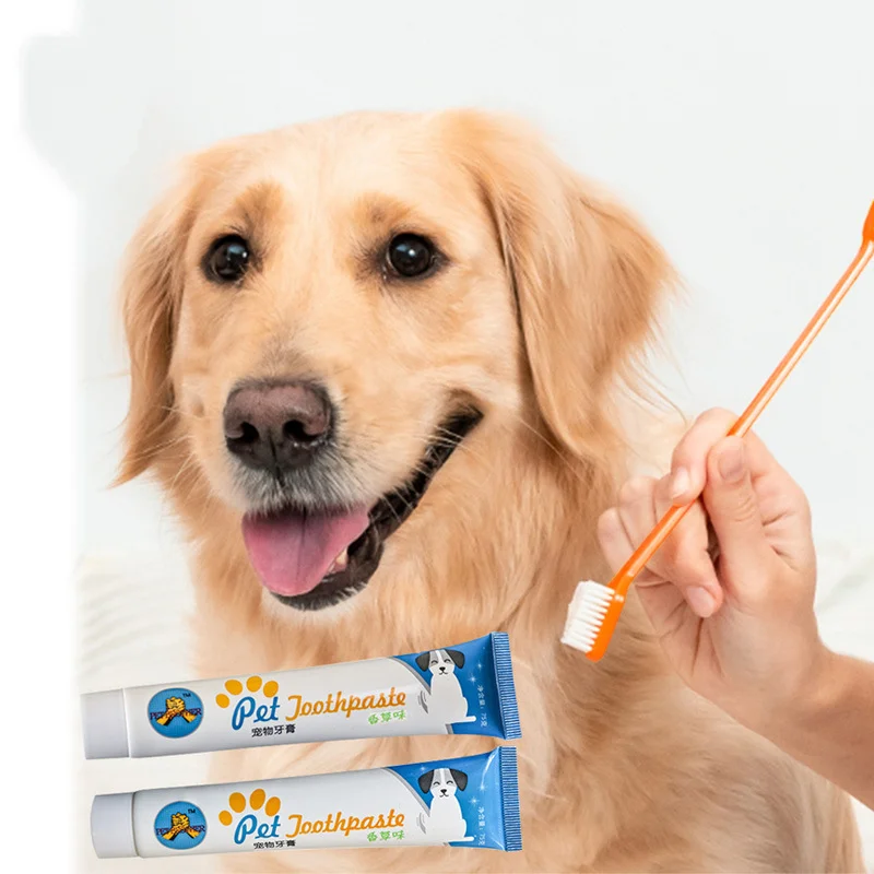 

Vanilla Beef Flavor Pet Toothbrush Set Cat Oral Cleaning Supplies Set Dental Care Tools Dog Toothpaste Cat Toothpaste Set