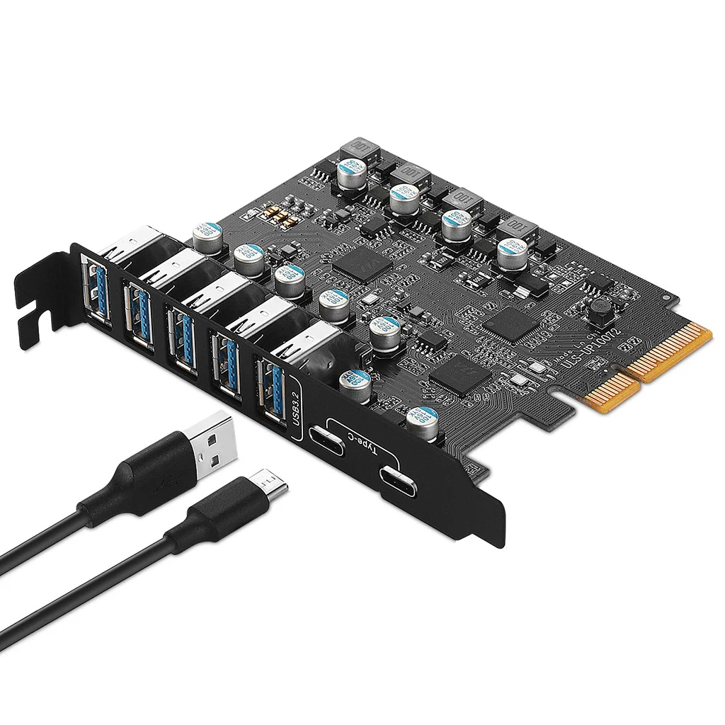 Pci-e Usb 3.2 3.1 2.0 Cartão de Expansão com Portas Tipo-um Duplo Tipo-c Super-velocidade Usb3.2 Gen 2x1 Adaptador Cartão para Desktop 10gbps - Imagem 6
