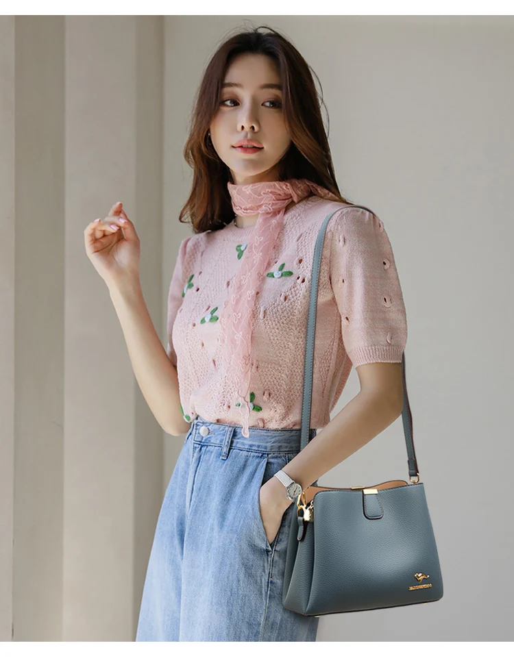 Luxury Designer High Quality Soft Leather Women's Handbag Wallet Multi functional Fashion Women Shoulder Messenger Bag Trend Bag