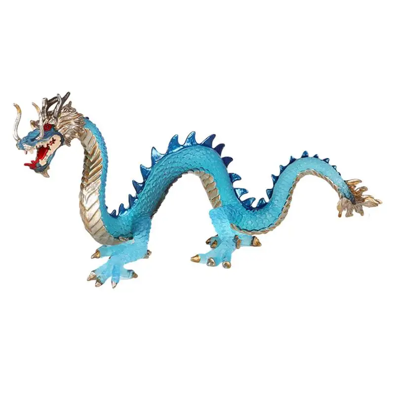 

Chinese Dragon Statue Lucky Sculpture Statue Decoration for Desk Realistic Table Decor Animal Centerpiece Sculpture Figurines