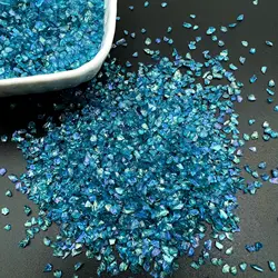 Sparkling Crushed Glass Glitter Fillers for DIY Crafts and Jewelry Making (Peacock blue)