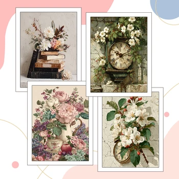 Retro Flowers Paint by Numbers 1