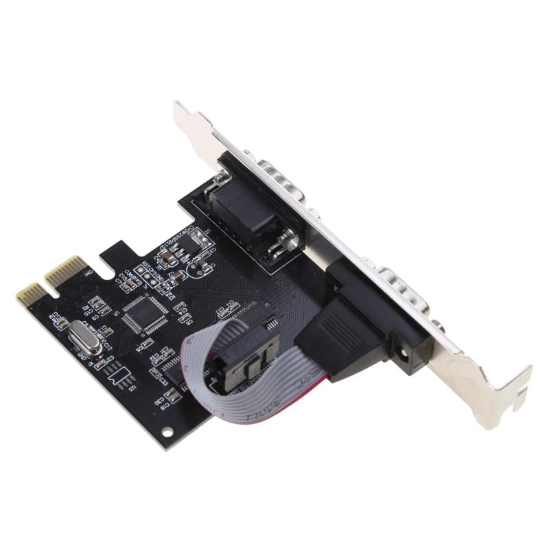 2 Port Serial PCI-E COM Controller Card PCI-e to RS232 DB9 Com Adapter Converter High Performance AX99100 Chip