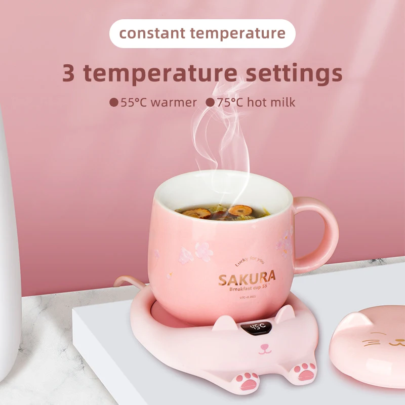 Electric Cup Heater Coffee Mug Cup Mat Warmer Heating Pad for Home Office Milk Tea Coffee Heater Auto-off For Friends Gift 220V