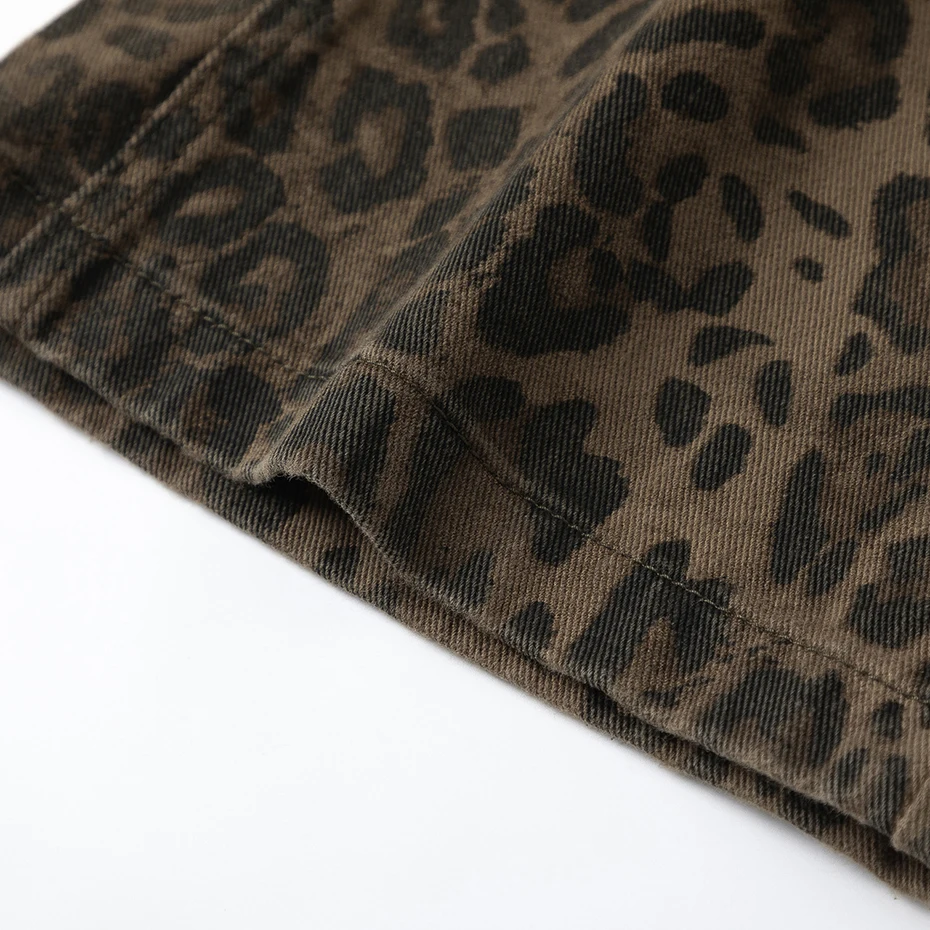 Vintage Leopard Jeans Men Hip Hop Streetwear Harajuku Hip Hop Baggy Jeans Trousers Retro Denim Pants 5