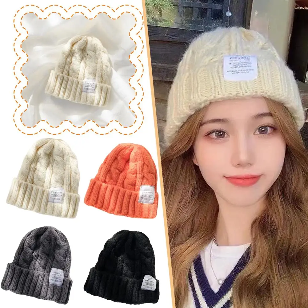 

Winter Women's Winter Hat Beanie Hats Women Knit Cap Bonnet Twist Couple Bonnet Caps Wool Woman Fashion Cap Female Warm Kni Z3J2