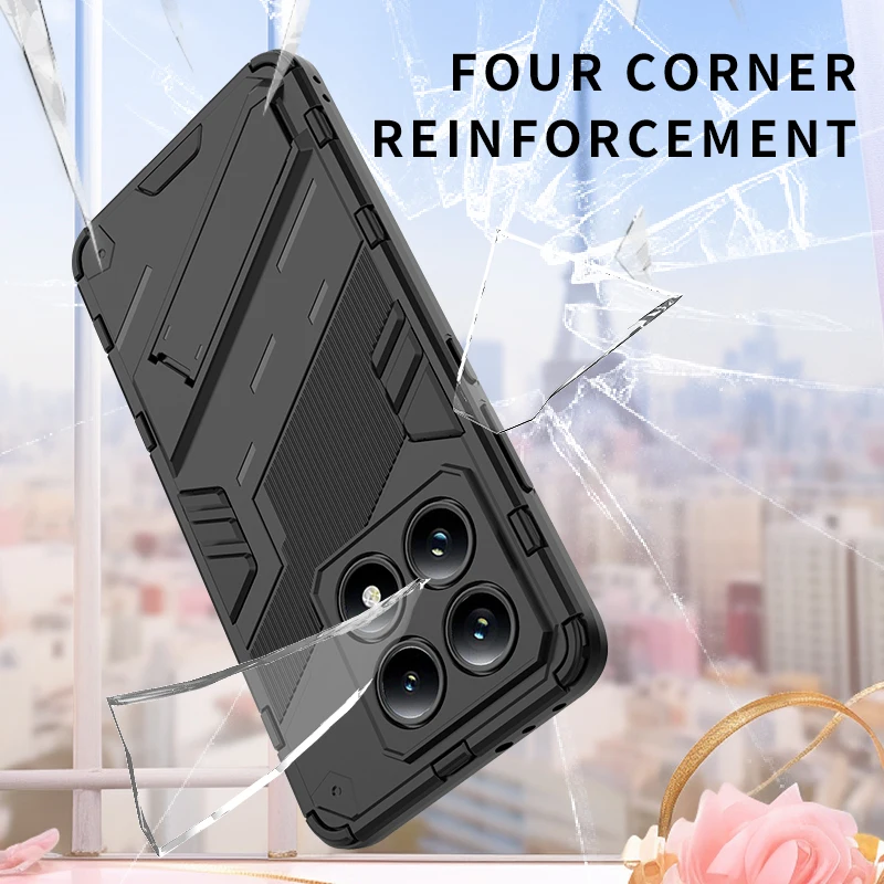 Shockproof Armor Case with Car Magnetic Stand and Protection Cover