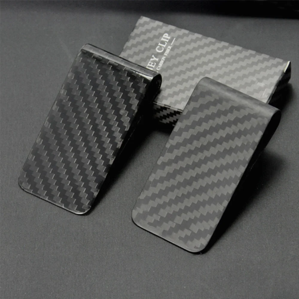 3K Twill Black Genuine Carbon Fiber Slim Credit Card Holder Wallet Carteira for Men Money Clip 6