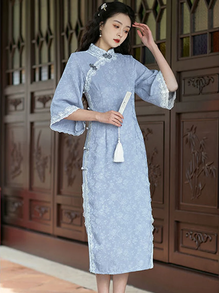  ġ Cheongsam ߱ ü Ÿ Qipao ̺ 巹  ڽ Hanfu Cheongsams 巹 Ƿ