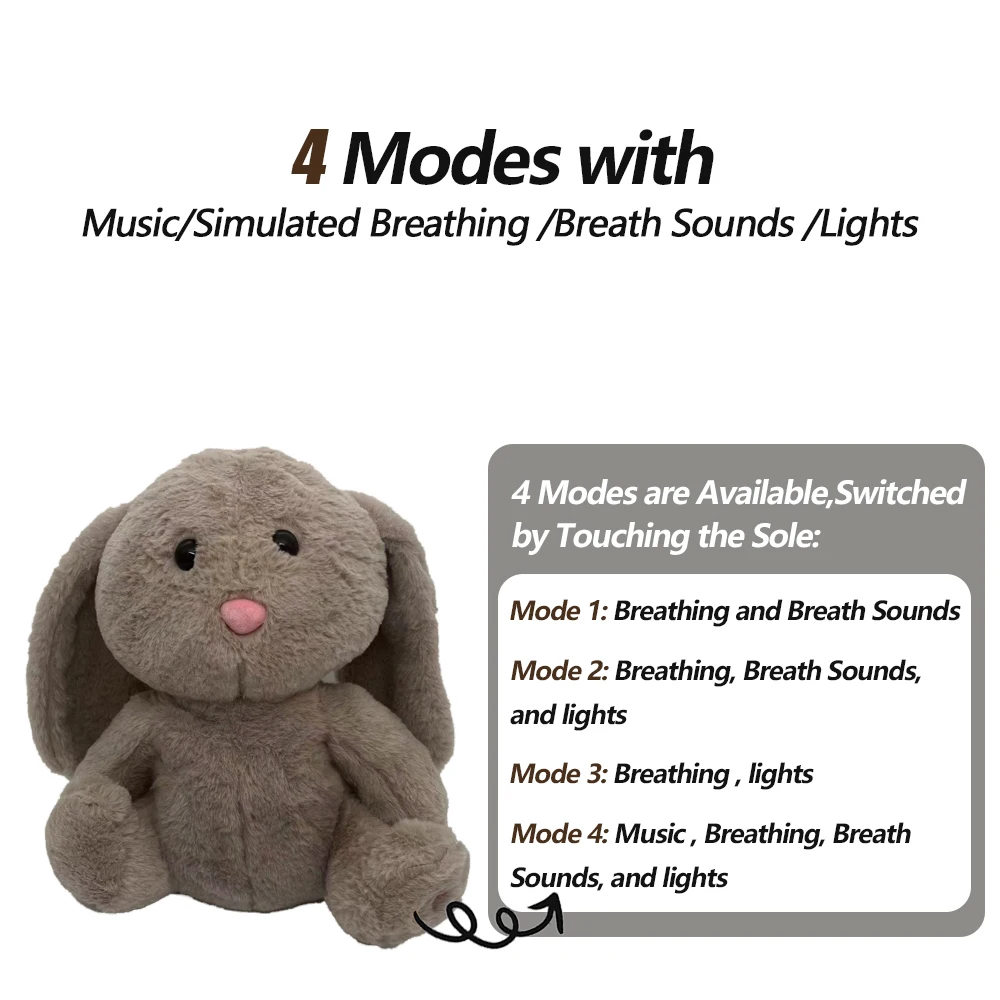 4 MODES Original Plush Capybara and Otter Toy Sleeping Time Baby Breathing Anxiety Relief Capybara Sensory Toys with Hug Stuffed