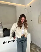 Fashion Pocket Short Jacket Women Solid O Neck Long Sleeve Coat 2023 Spring Autumn Casual Female Single Breasted Outwear - Image 5