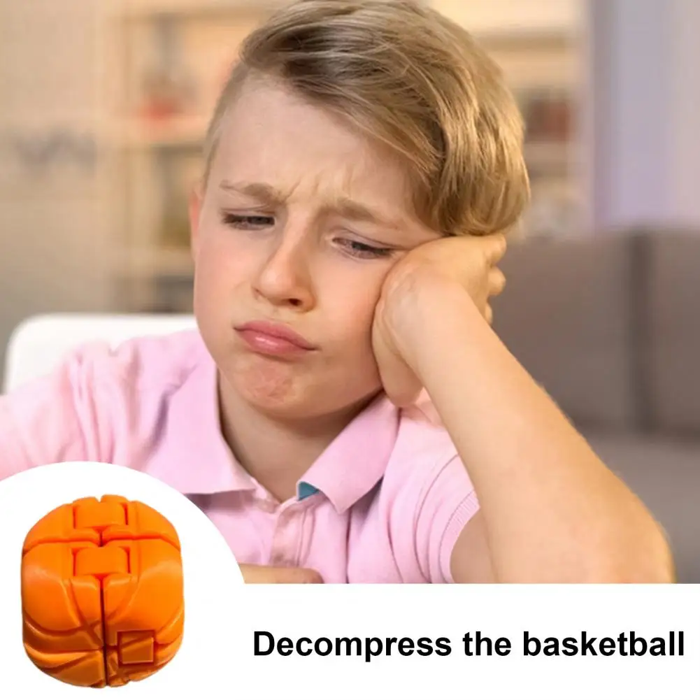 Basketball Cube Puzzle Toy Kids Adults Mini Basketball Puzzle Cube Toy Sensory Fidgeting Stress Relief