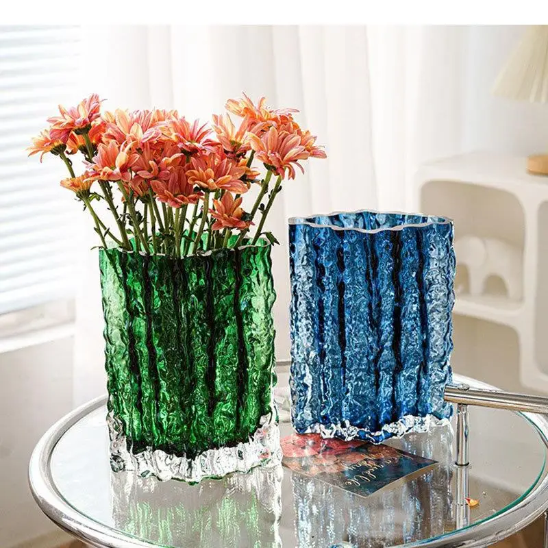 

Creative Glacier Glass Vase Transparent Hydroponics Flowers Pots Desk Decoration Flower Arrangement Floral Vases Modern Decor