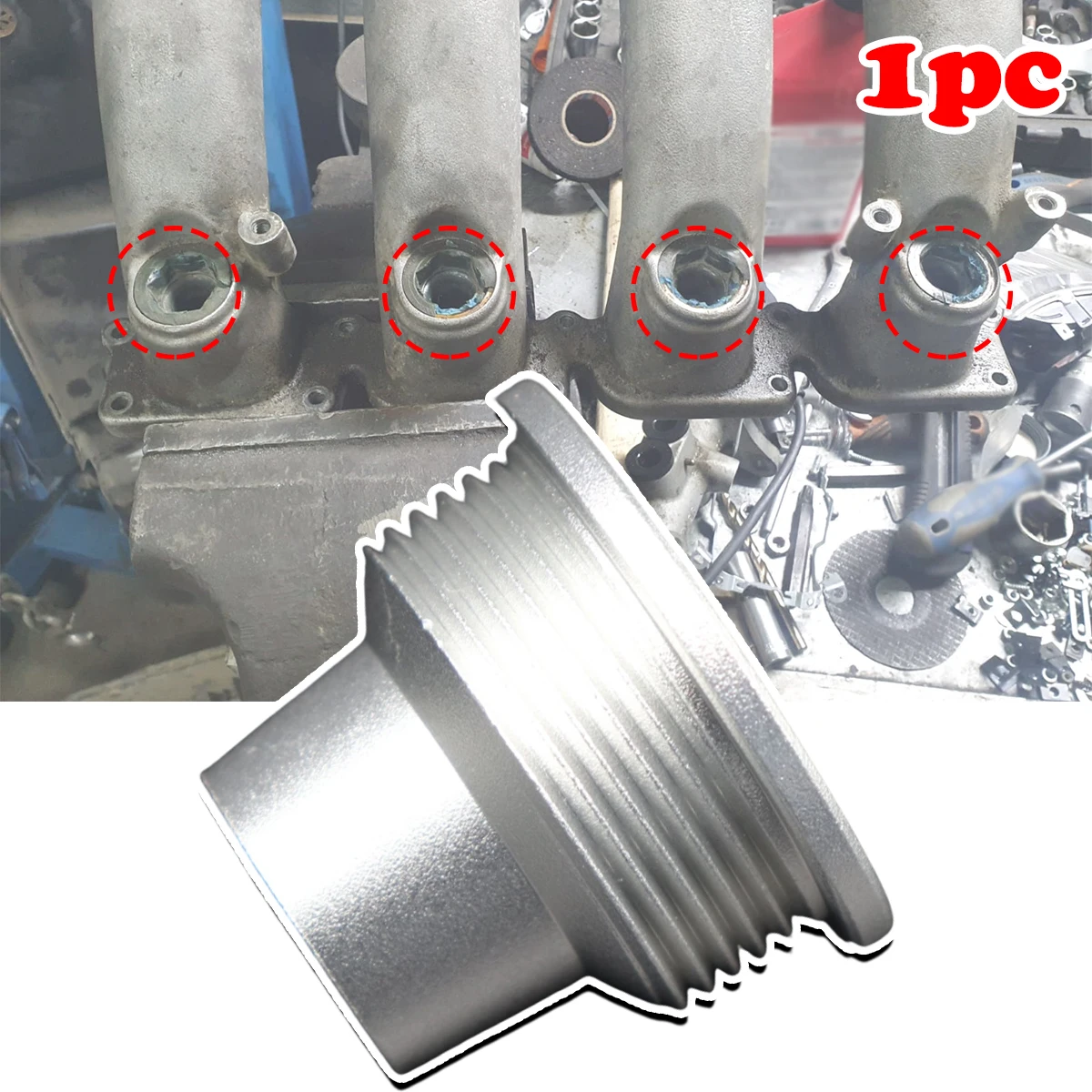 Nueva actualización de asiento de copa de aluminio para VW Audi Skoda, juego de insertos de inyector de combustible 06B133555H 06B133555D, piezas de repuesto de coche 2002