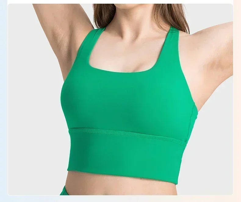 Lemon Women Clothing Yoga Cross-Backless Integrated Fixed Cup Sports Bra Underwear Gym Outdoor Fitness Jogging Sportswear Vest
