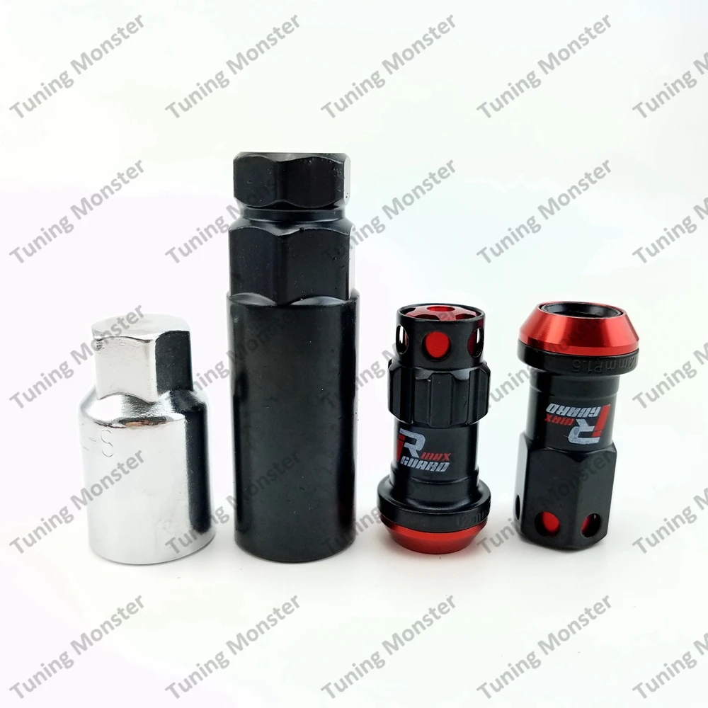 Tuning Monster Length 44mm Racing Wheel Nuts Steel M12x1.5 20pcs lock racing lug nuts + 2 set security key