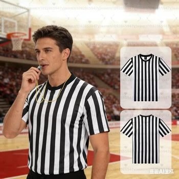 26 Magliette da Calcio a Righe per Uomo, Uniforme da Arbitro Traspirante, T-Shirt da Arbitro per Uomo e Donna, Felpa da Uomo e Donna, Felpe con Cappuccio da Uomo