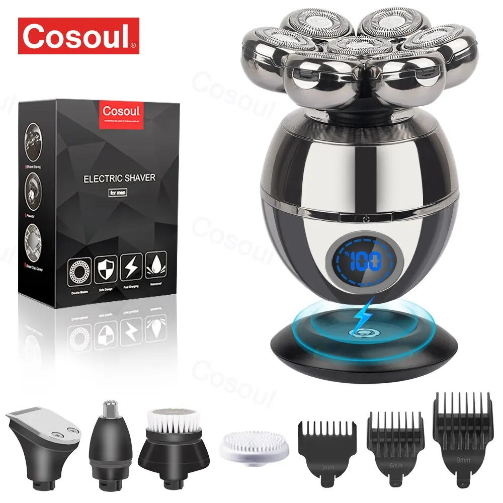 Electric Shaver Hair Clipper Beard Trimmer Shaving Machine Head Razor 5 in 1 for Men