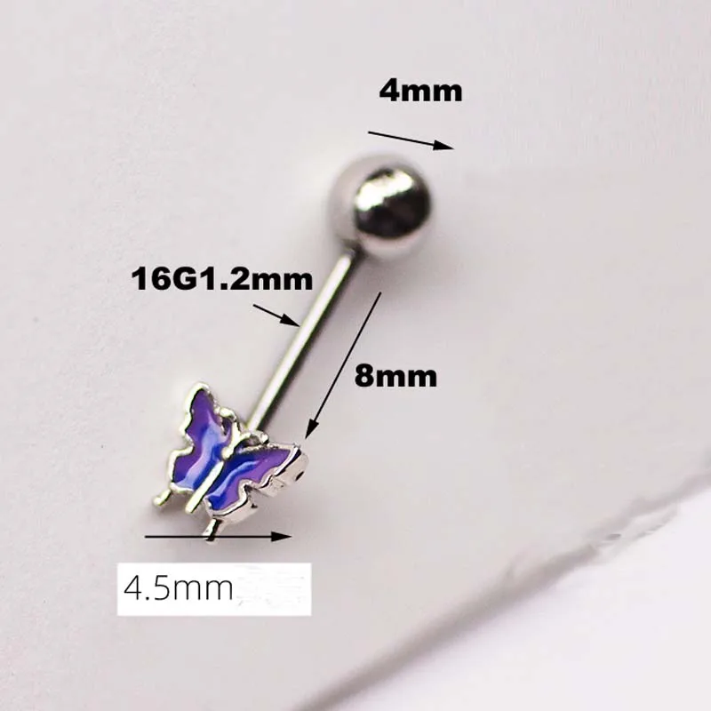 Set Di 3 Orecchini Per Cartilagine - Design Farfalla, Fiore E Stella In Acciaio Chirurgico - Foto 2