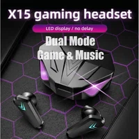 NEW X15 TWS Earphones Bluetooth Wireless Gamer Headphones 65ms Low Latency Earbuds Fone Gamer Headset Gamer With Mic Handfree 2