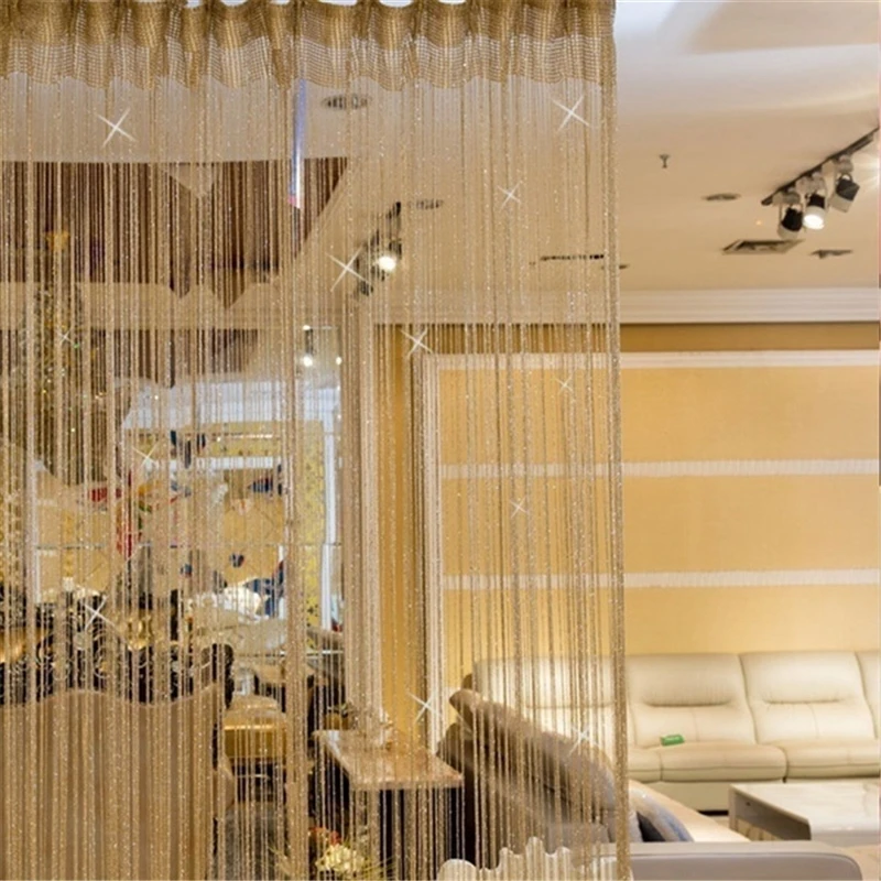 Description Picture 4 of item200x95 cm Luxury Crystal Curtain Flash Line Shiny Tassel String Door Curtain Window Room Divider Home Decoration Cortinas 2020