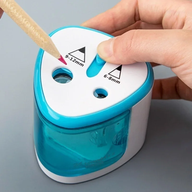 Battery Operated Electric Pencil Sharpener W/2 Holes 6-8mm and 9-12mm Auto-Stop School Supplies Korean Stationery pencil sharpener